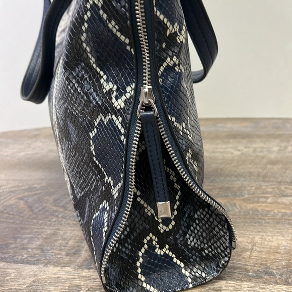 Vince Camuto EMELY Snakeskin Embossed Pebbled Leather Tote Handbag - Picture 5 of 12